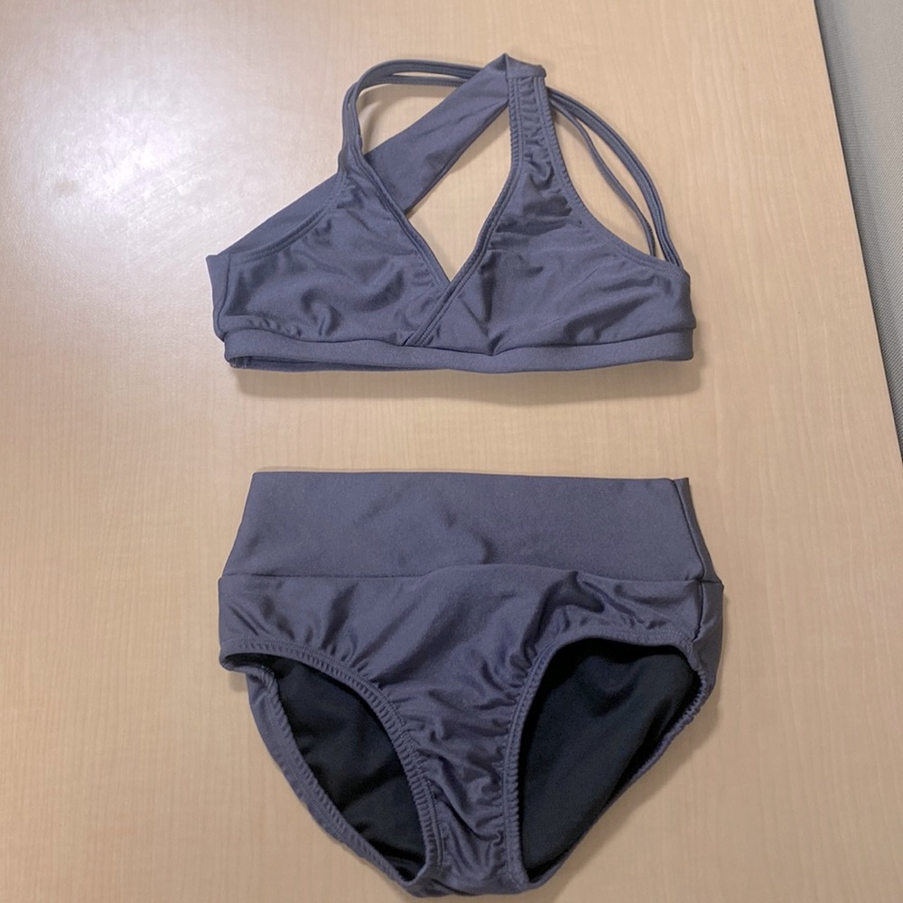 AA Dance Costumes Rain Set Metallic Gray AXS